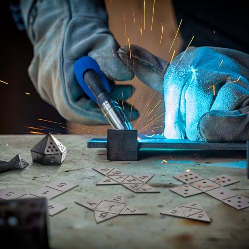Therwen 9 Piece Welding Practice Kit Steel 16 Gauge Welding Dice Coupons DIY Equipment Mild Triangle Plate for Beginners TIG MIG Gas Arc Stick Training Practice Accessories Tools, 8 Styles (1.5 Inch)