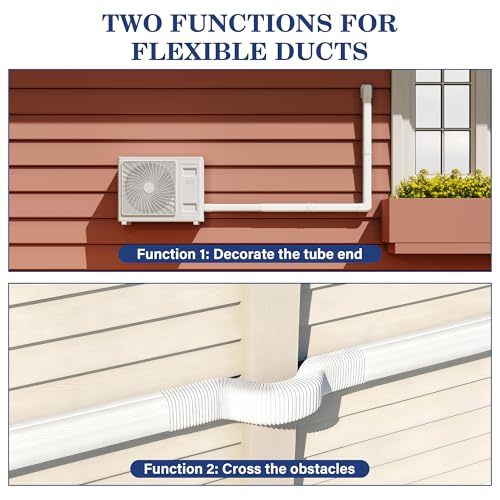 LyPrem 16.5ft White PVC Mini Split Line Set Cover 4" for AC & Heat Pump