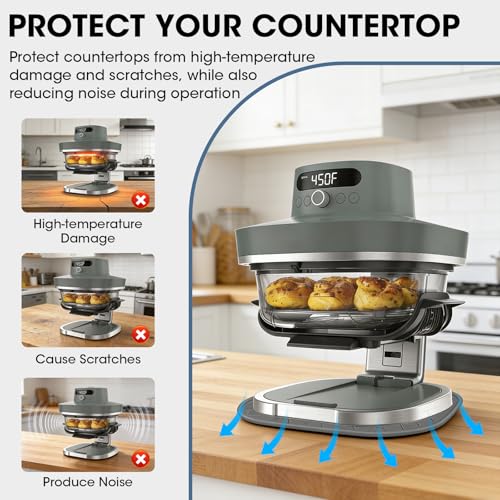 Heat-Resistant Silicone Mat for Ninja Crispi Pro 6-in-1 Glass Air Fryer, Anti-Slip Countertop Protector