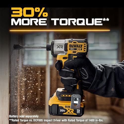 DEWALT 20V MAX XR Impact Driver Bare Tool - High Torque, 3-Speed, LED Light, Model DCF845B