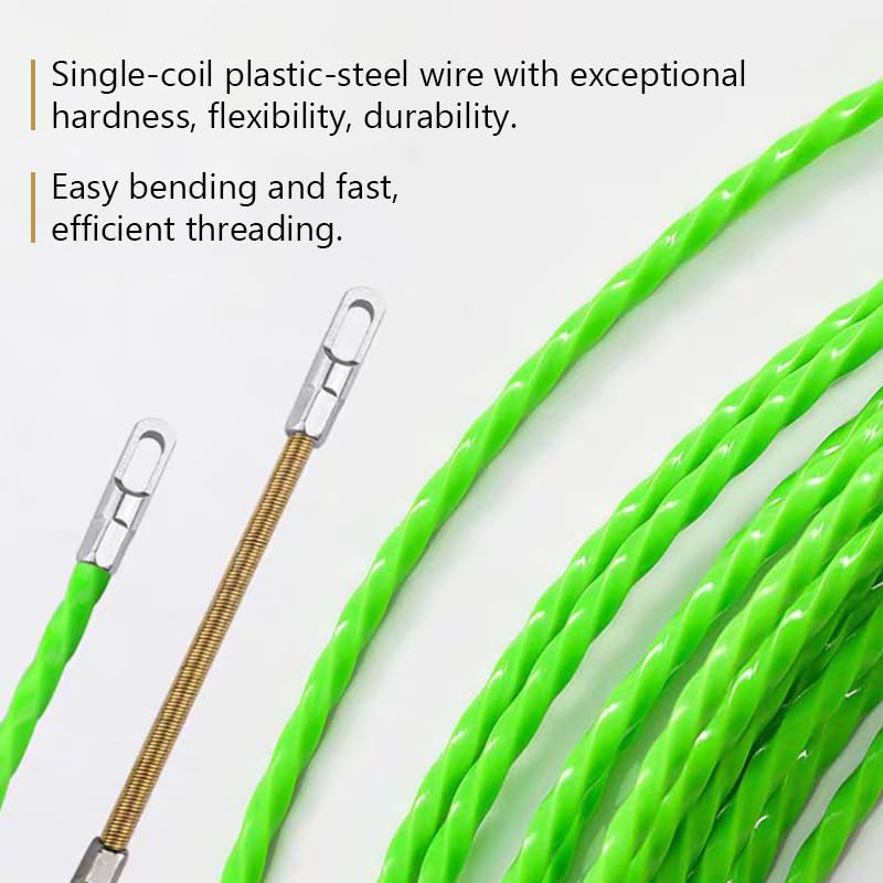 StartFine 32FT 4mm Steel Fish Tape Wire Puller Cable Threader for Wall Conduit