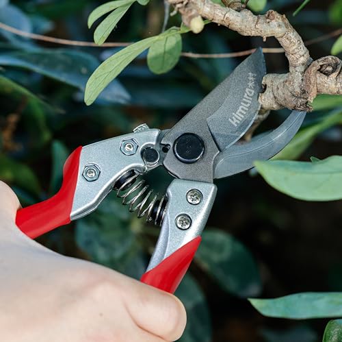 Kimura 8-Inch Pro Bypass Pruning Shears Japanese SK5 Steel Garden Clippers