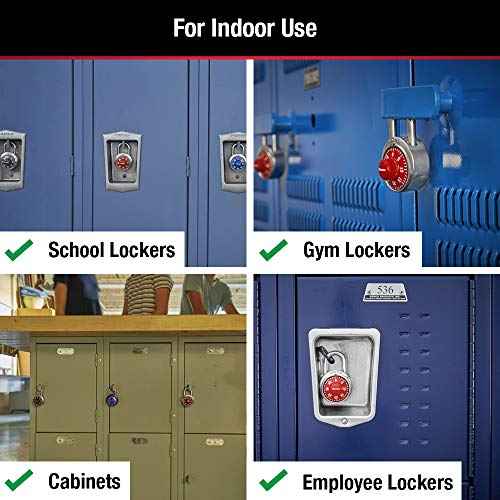 Master Lock 1504D Locker Lock Combination Padlock, 1 Pack, Red