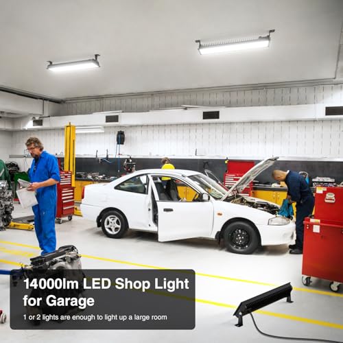 Onforu 100W LED Shop Lights - Black, 14000lm, Daylight White, Waterproof IP66, 2 Pack