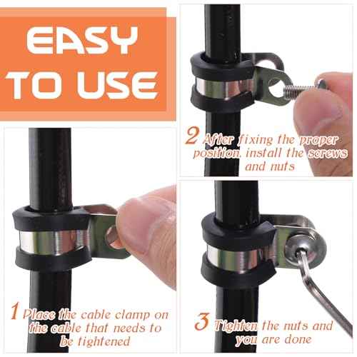 30 Pcs 3/8" Cable Clamps, 304 Stainless Steel Cable Clamp Rubber Coated Hose Clamp Automotive Wire Pipe Clamps