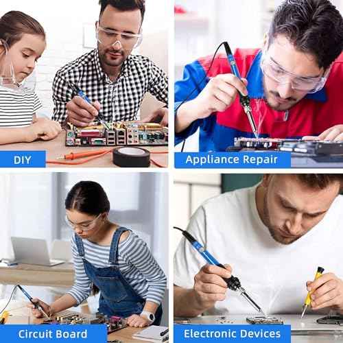 60W 110V Adjustable Temperature Soldering Iron Pen, Soldering Welding Iron Tool for Welding Repair, Electric Repairing, Jewelry, DIY-Blue