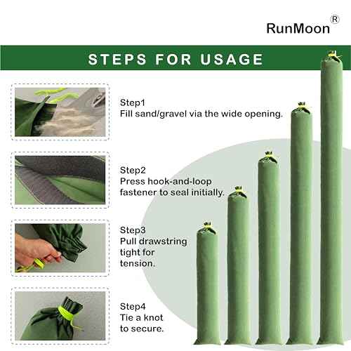 Upgraded Extra-Thick Reusable Flood Sandbags - Double-Stitched Canvas, Leak-Proof Closure | Multiple Sizes (3ft-10ft) for Water Barrier & Flood Protection? (10ft (Upgraded) 4-Pack)