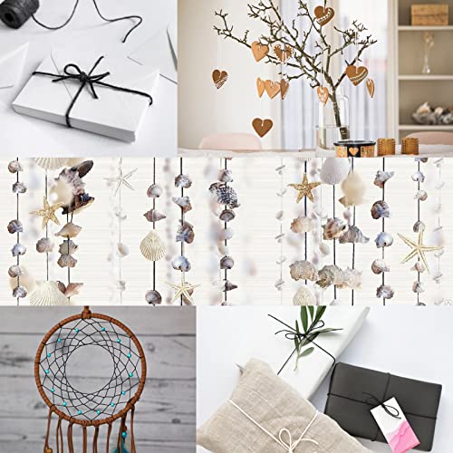 Joyberg Colorful 3 Rolls Twine String Kit - Natural Jute, Cotton & Black for Crafts & Gift Wrapping