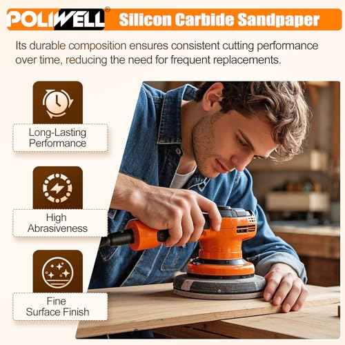 6 Inch (150mm) 800 Grit Sanding Discs Waterproof Hook & Loop Heavy Duty Silicon Carbide Round Flocking Sandpaper for Wet/Dry Sanding Grinder Polishing Accessories, 20-Pack