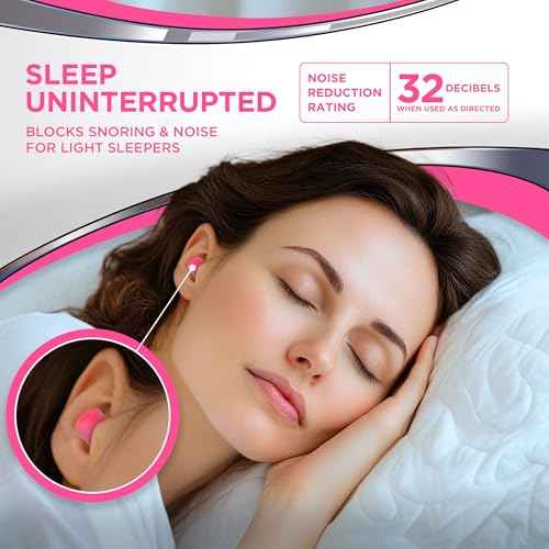 HEAROS Sleep Pretty in Pink Ear Plugs For Sleeping, 14 Pair (Pack of 1)