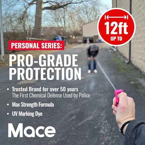 Mace Pepper Spray - Pocket & Personal Models, Max Strength 10% OC Formula, Long Lasting UV Dye, Safety Lock, Self Defense Pepper Spray for Women & Men