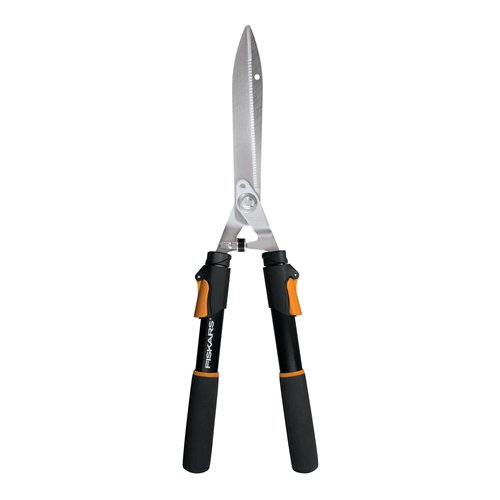 Fiskars Power-Lever Hedge Shears - 25"-33" Extendable Handle - Plant Cutting Scissors - Yard and Garden Tools - Orange/Black