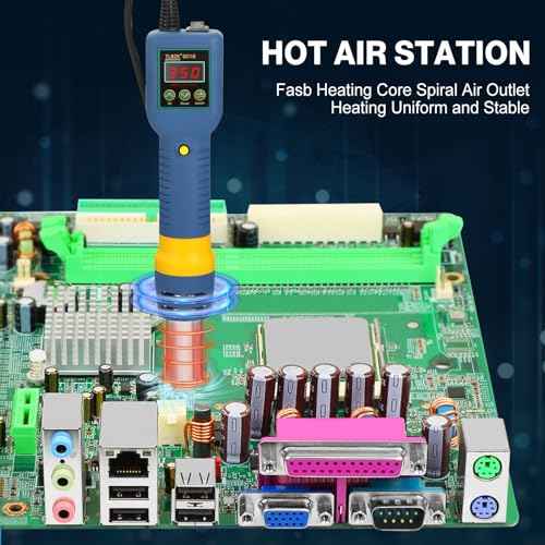 Hot Air Rework Station, 8018 Portable SMD Solder Station Heat Gun Digital Temperature Display with Nozzles Tweezers, ¡ÆC/¡ÆF Conversion