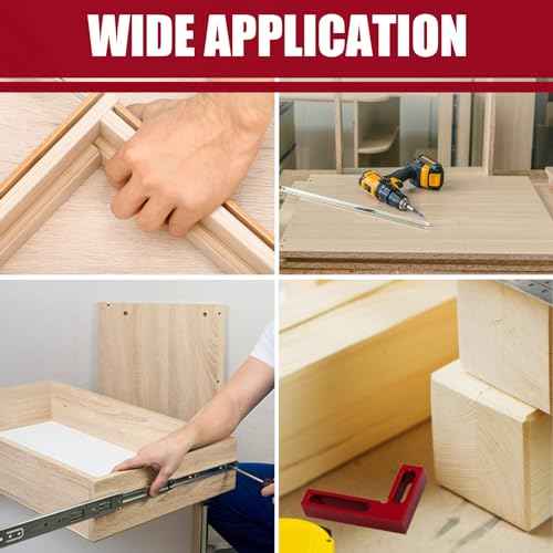 90 Degree Mini Positioning Square, Premium Precision Woodworking Carpenter Corner Tool Right Angle Clamp, for Checking Edge of Carpenter Cutting Tool for Square (Red)