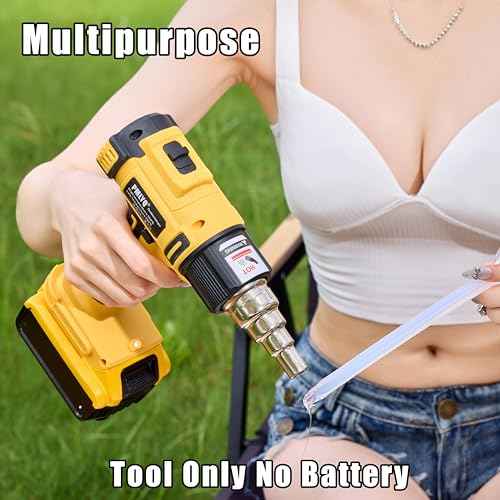 Cordless Heat Gun for Dewalt 20v Battery,350W Fast Heating Soldering Hot Air Gun,2-Temp Setting Max 1022¡ÆF(550¡ÆC),Heat Gun for Tube Bending,Resin & Decorating (Tool Only NO Battery)