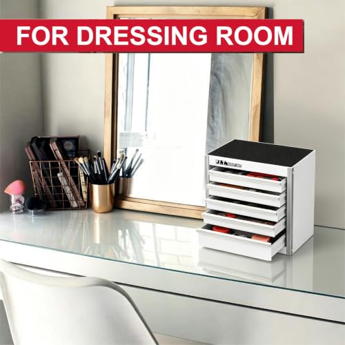 P.I.T. Mini Tool Box 5-Drawer White Metal Organizer – 8.6 x 4.6 x 7.9 in