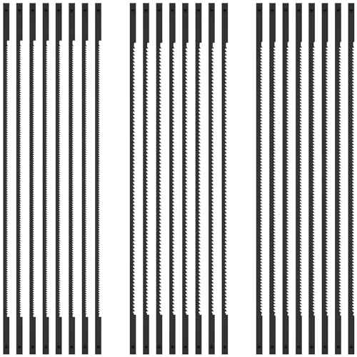 24Pcs Coping Saw Blades Set, 6-1/2-Inch Long Between Pins, Sturdy Wood Cutting Saw Blades Kit (15 TPI, 18 TPI, 24 TPI) High-Carbon Steel Pin End Scroll Saw Blade Assortment (24, 15/18/24)