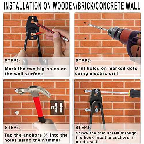 Steel Garage Storage Hooks - 16 Pack Anti-Slip Coating, Heavy Duty Wall Mount Hooks for Hanging Bike, Ladder, Garden Tools