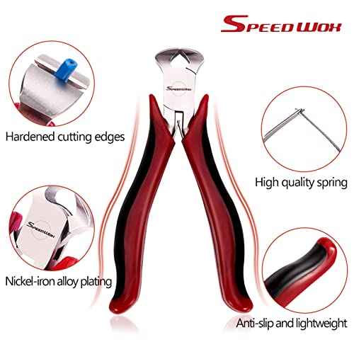 SPEEDWOX 4 Inch End Nippers - Mini End Cutting Pliers with Spring Pull Nails & Wire Cutting Function - Professional Jewelry Making & Shoe Repair Tool
