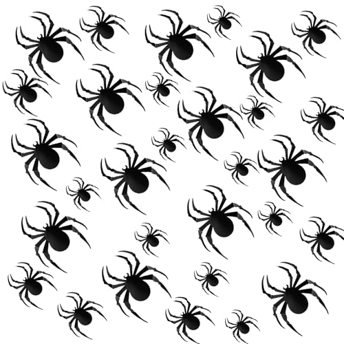 72Pcs Spider Stickers Decorations Black 3D Spider Decals for Wall Window Door Indoor Home Party Classroom Office Decor