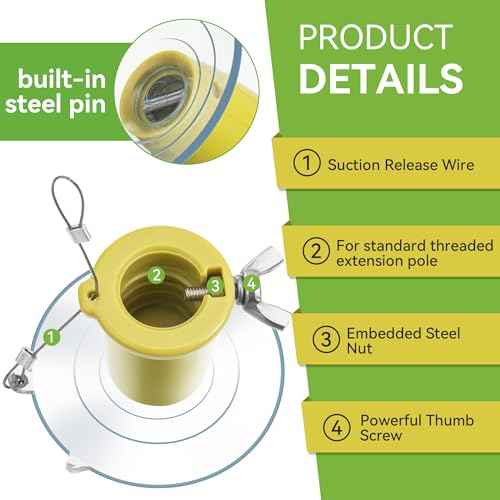 Tellingyou Light Bulb Changer for High Ceilings and Recessed Lights, Suction Cup Light Bulb Changer Compatible with Standard Threaded Extension Pole (Pole Not Included)