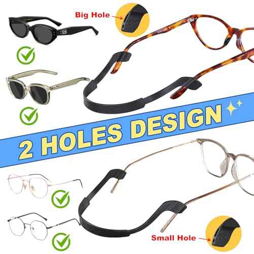 Kids Glasses Strap with Storage Box, 8 Pack Eyeglass Sunglasses String Strap Holder Eyewear Retainer, Silicone Elastic Sports Toddlers Glasses Strap with Ear Grips 8 Colors