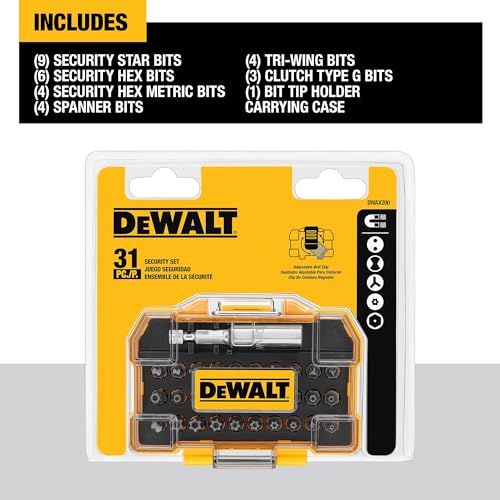 DEWALT 31-Piece Security Bit Set with Case & Magnetic Holder, One Size