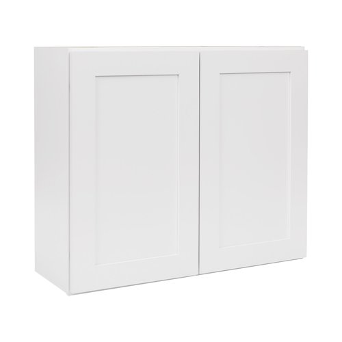 ONESTOCK White Shaker Wall Cabinet - Ready to Assemble, Perfect for Kitchen, Laundry, and Bathroom Storage - 36”W x 42”H x 12”D