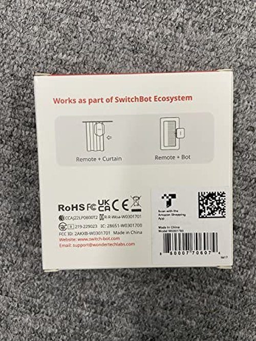 SwitchBot Remote One Touch Button - Compatible with SwitchBot Bot, Curtain Robot, Color Bulb, Plug Mini and Blind Tilt, Smart Home Easy to Control, Bluetooth Long Range 5.0