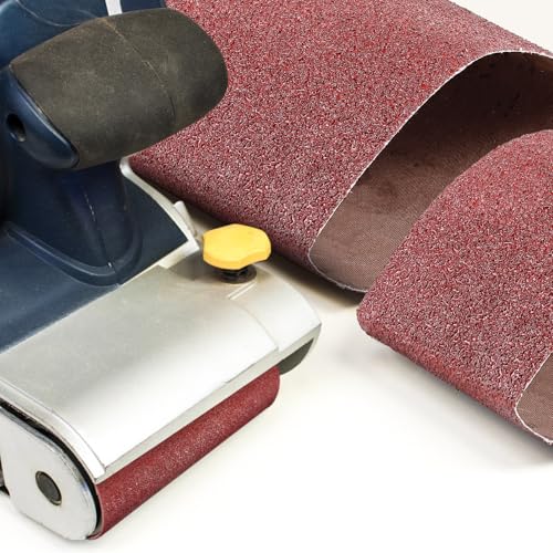 Demissle 10 Pack 8 x 19 Inch Floor Sanding Belt 24 Grit Aluminum Oxide Cloth Sanding Belts for Commercial and Residential Flooring