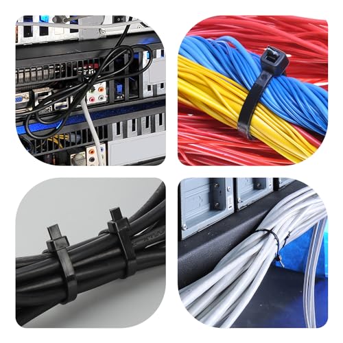 8 Inch Black Zip Ties Pack of 1200 Cable Ties 35 Lbs Tensile Strength - Eletoo