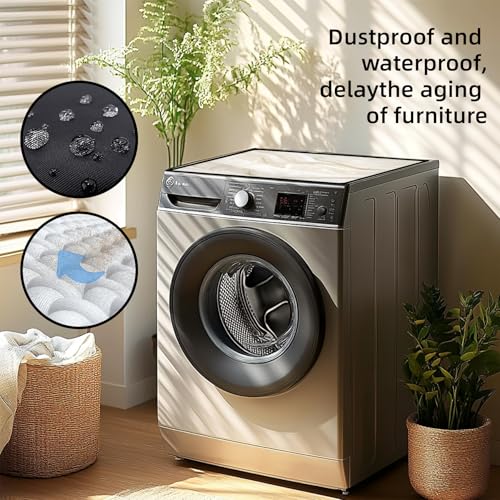 AOHMPT 23.6x19.7in Non-Slip Washer & Dryer Top Cover Mat Marble Pattern