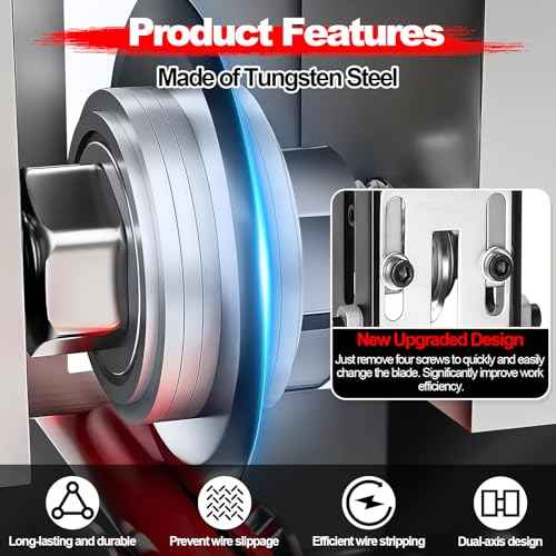 2 PCS Manual Wire Stripper Replacement Blades, Tungsten Steel, Silver