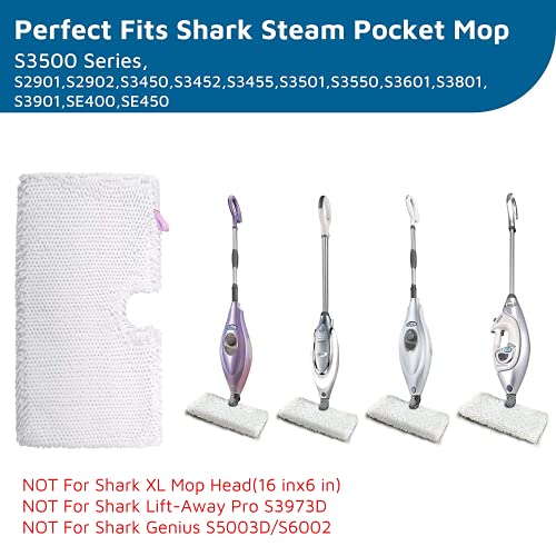 Flammi 4 Pack Replacement Pads for Shark Steam Pocket Mops S3501/S3601
