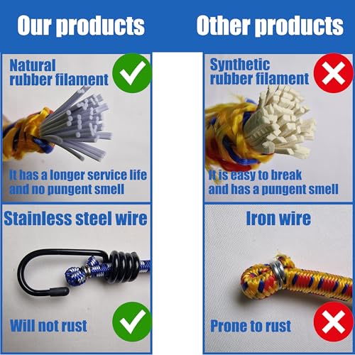 Yelier Heavy Duty Bungee Cords with Hooks Set 10-48 Inch, 22PCS Assorted Sizes