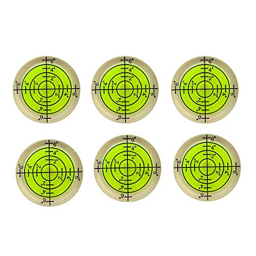 6-Pack Bubble Spirit Level Set 32x7mm Circular Levels for RV Trailer Tripod Phonograph