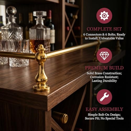 Golden Glass Railing Connectors (10-Pack) Iron Post Connectors with Screws for Furniture, Cabinets & Decor