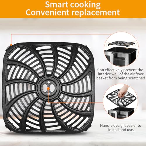 GCQ 8QT Gourmia GAF823/GAF858 Air Fryer Grill Pan 9.6 x 9.6 in with 4 Rubber Bumpers