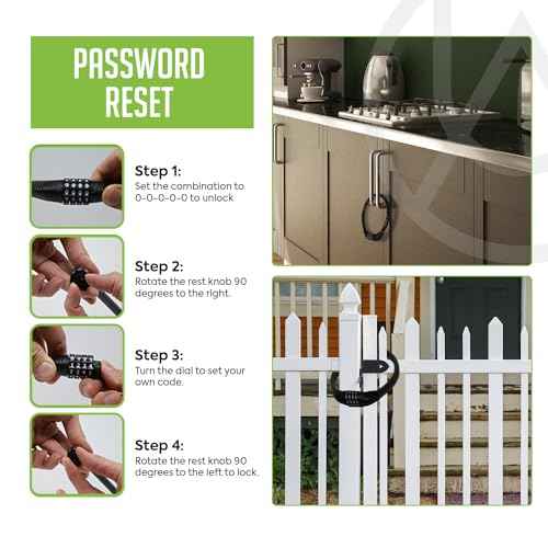 Urban August Refrigerator Lock for Kids & Adults, 4-Digit Code Fridge Lock for French-Door Refrigerators, & Versatile Cabinet (One)