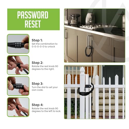 Urban August Black 4-Digit Refrigerator & Cabinet Lock - Standard Pack