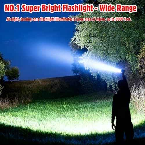 HAUSBELL A100 LED EDC Flashlights High Lumens,Bright, Zoomable, Waterproof, Powerful, Emergency Tactical LED Flashlights for Home and 5 Modes, Flashlight for Camping Gear¡¢Hiking¡¢Walking£¨2Pack£©