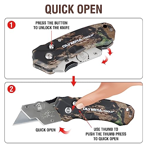 Knife Folding Camo Utility Green