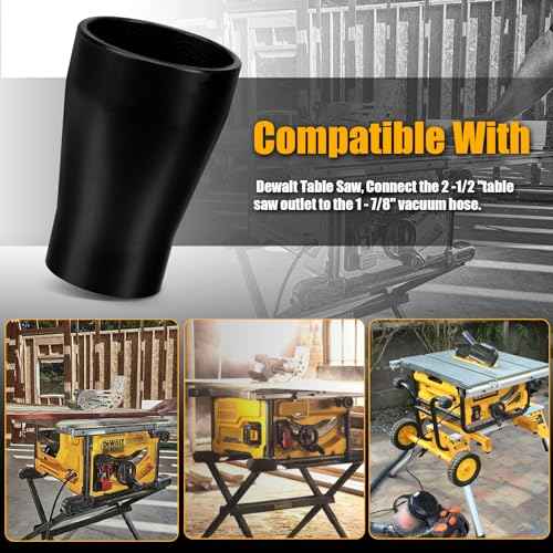 Table Saw Vacuum Adapter for Dewalt DWE7491RS - Dewalt Dust Collector Adapter Suitable for Connecting 2 1/2 "Table Saw Outlet Connected to 1 7/8" Shop Vac Hose