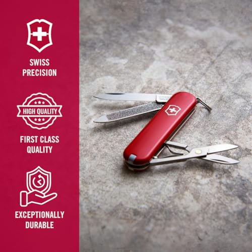 Victorinox Classic SD Swiss Army Knife Red | Compact Multi-Tool Pocket Knife
