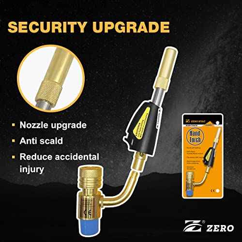 Z Turbo Torch Head ZR-1S - Professional 360¡Æ Swivel Tip with Piezo Ignition, Adjustable High-Temp Flame for HVAC, Plumbing, Brazing, Soldering & Welding