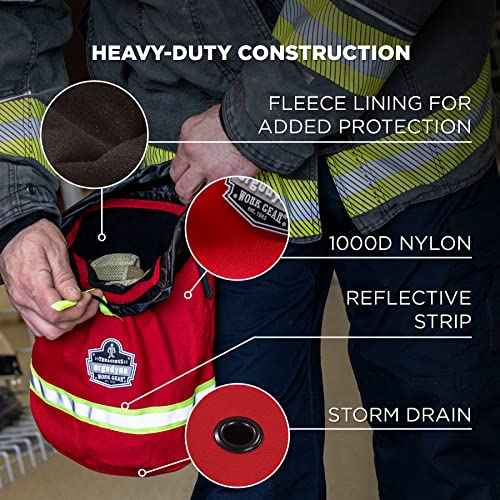 Ergodyne - 13081 Arsenal 5080L Fireman's SCBA Respirator Firefighter Mask Bag for air pack with Fleece Lining Red