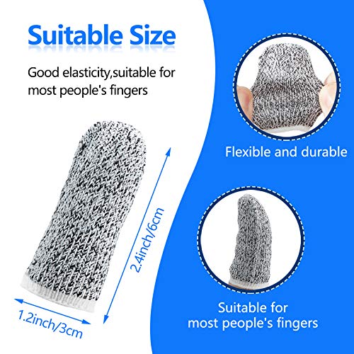 Honoson 60 Pieces Finger Cots Cut Resistant Finger Protector Reusable Thumb Sleeve Anti Slip Thumb Protectors Guards for Kitchen Sculpture Work