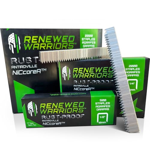 NiCcoreA Rustproof T50 Staples 1/2 Inch Leg, 3/8 Inch Crown - Marine Grade, 500 Count - Compare to Monel - Outperforms Stainless Steel
