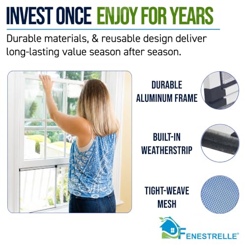 Fenestrelle Expandable Window Screen 15" H x 21-40" W - Medium 2-Pack