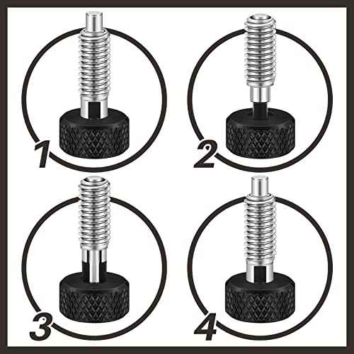 Hand Retractable Spring Plunger with Knurled Handle M6 Quick Release Pins, 0.500'' Thread Length, No Patch(Black,2 Packs)